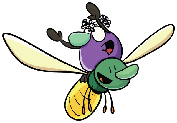 The little reader riding on a firefly.