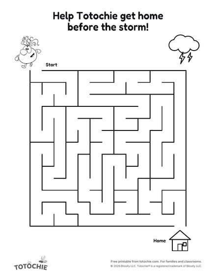 Maze: help Totochie get home before the storm.