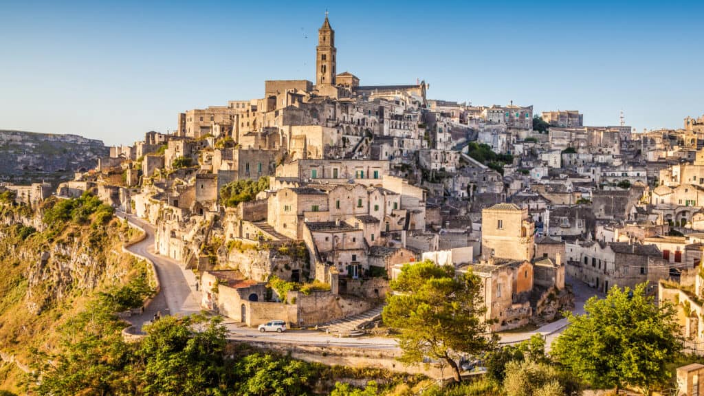 View of the ancient town, Sassi di Matera, Italy