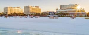 View from the beach at JW Marriott Marco Island Beach Resort with fine white sand