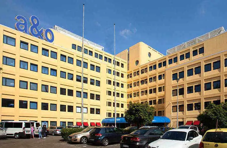 Exterior view of the budget A&O Hotel in Amsterdam Netherlands