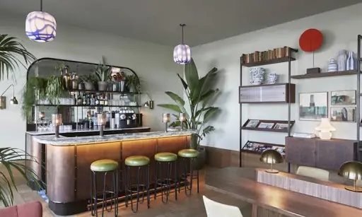Bar area view of the Hotel Twenty Eight in Amsterdam Netherlands