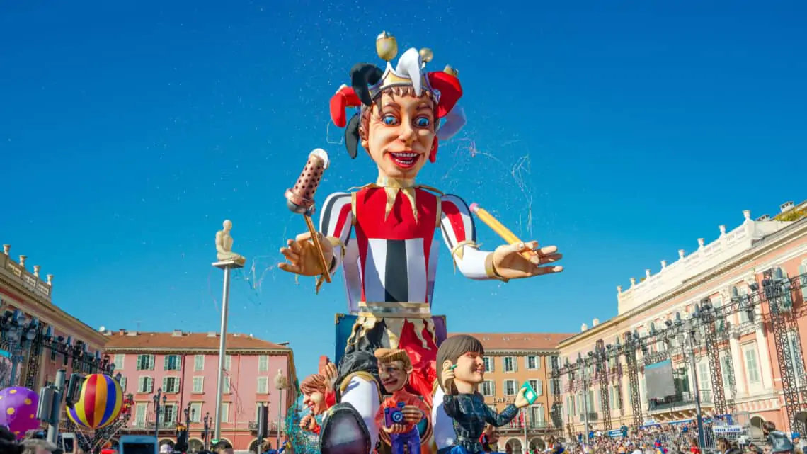 King of media at Carnival in Nice, France, French Riviera