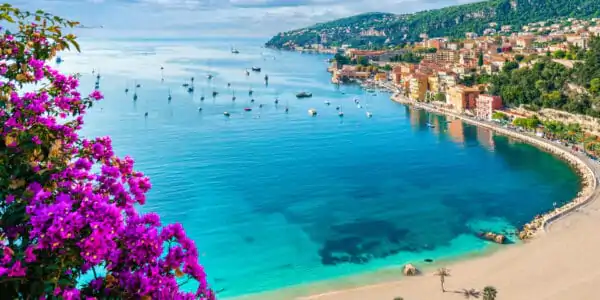 View of Villefrance sur Mer near Nice on the French Riviera in France