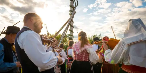 Midsummer celebrations in Dalarna Sweden