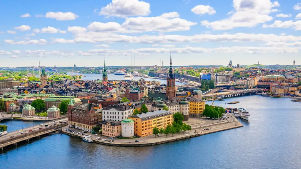 View of the Old Town, Gamla Stan, in Stockholm, Sweden